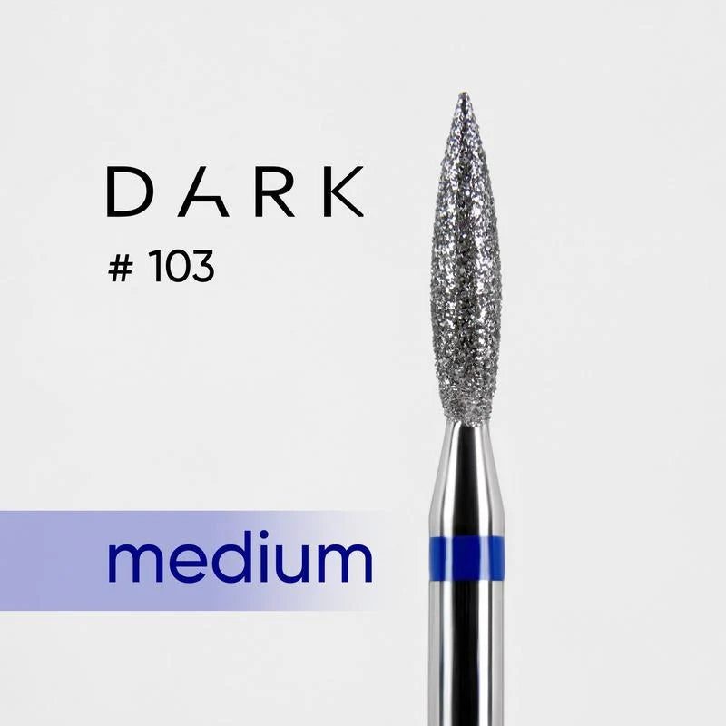 DARK Diamond Nail Bit #103 Flame 2.1 Medium (Blue)